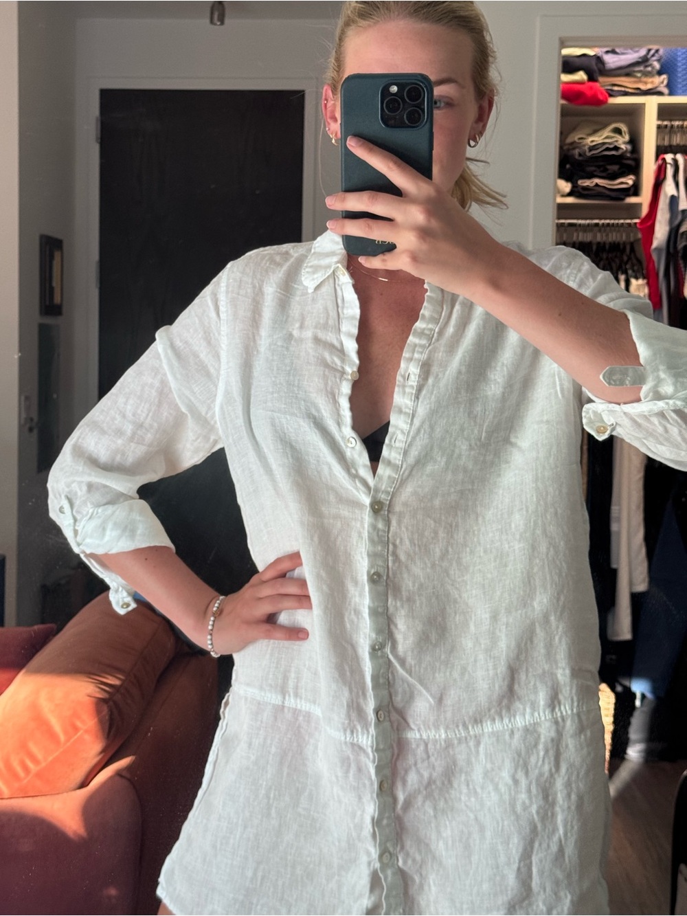 White Linen Swim Coverup